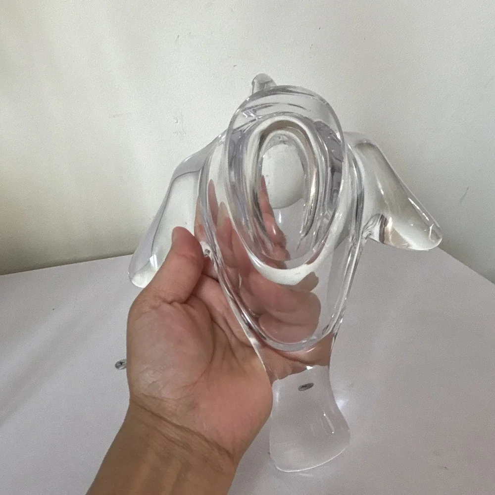 Clear Glass Fish Figurine Decorative Solid Pattern Animal Theme Clear Color